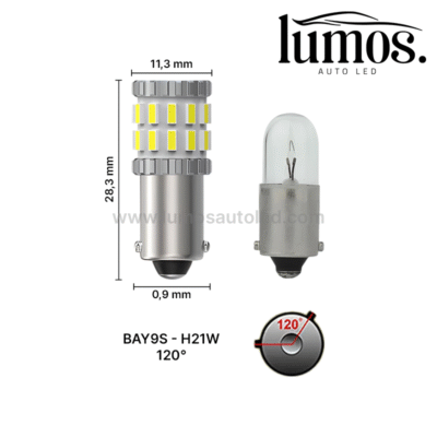 BAY9S H21W LED Canbus 6000K - 2db - Image 2